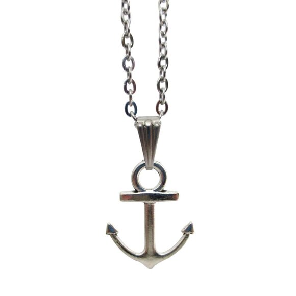 New Anchor Pendant Necklace 18" Stainless Chain - Nautical Layering Jewelry Gift - Picture 1 of 5